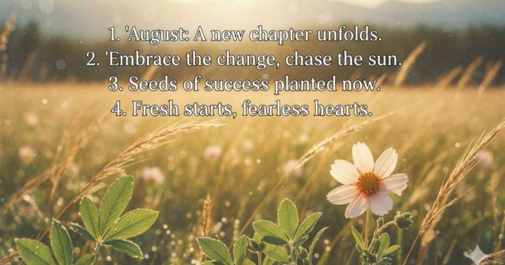Motivational August Quotes For Fresh Beginnings