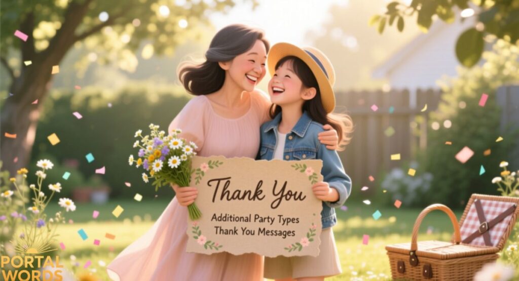 Additional Party Types Thank You Messages