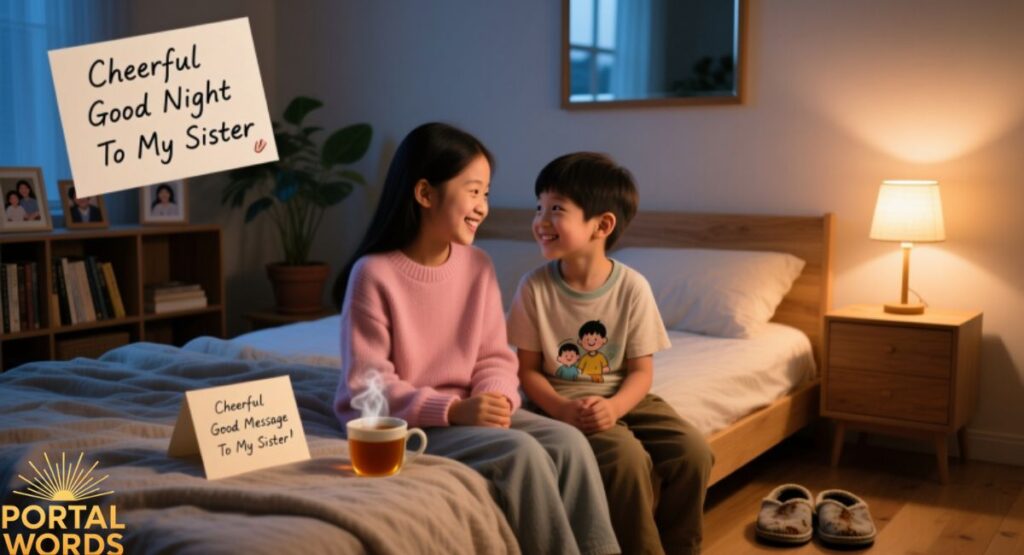 Cheerful Good Night Message To My Sister