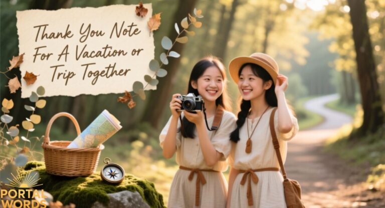 Thank You Note For A Vacation or Trip Together Messages
