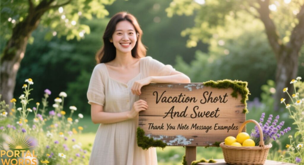 Vacation Short And Sweet Thank You Note Message Examples