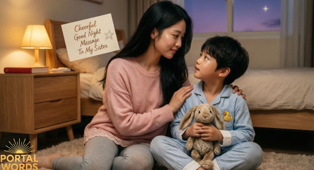 Cheerful Good Night Message To My Sister